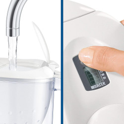 Кана за филтриране на вода Brita Marella Cool Memo, 2.4 л, Memo електронен индикатор, Филтър Maxtra Pro, Без BPA, Бял