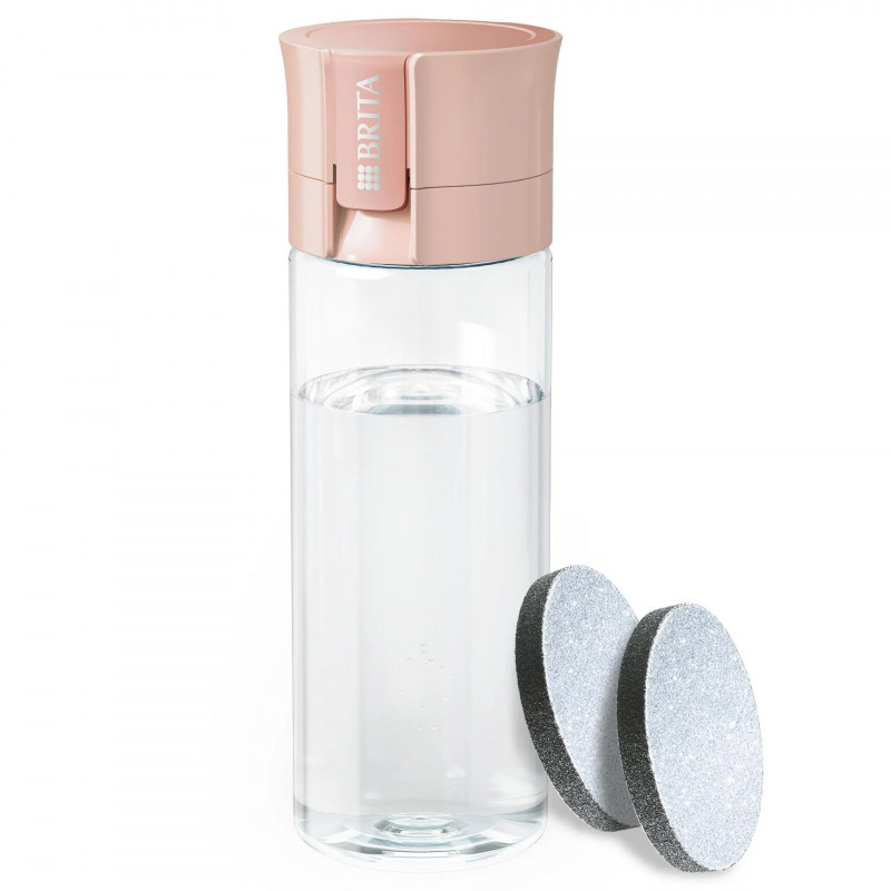Филтрираща бутилка за вода Brita Fill & Go Vital, 600 мл, MicroDisc филтри, Без BPA, Розов