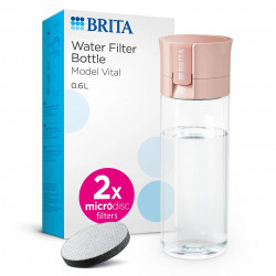 Brita Fill & Go Vital szűrős vizes palack, 600 ml, MicroDisc szűrőkkel, BPA-mentes, rózsaszín
