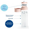 Brita Fill & Go Vital szűrős vizes palack, 600 ml, MicroDisc szűrőkkel, BPA-mentes, rózsaszín