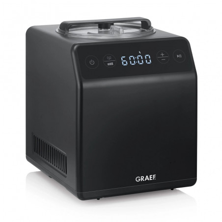 Graef IM706 2 az 1-ben jégkrémkészítő, 180 W, 2 l, 4 program, -18 °C és -35 °C között, érintőképernyős kijelző, fekete
