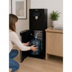 Finlux FWD-2611TS Water Dispenser, 520W, 12–95°C, Cooling 3 L/h, Heating 5 L/h, Compressor-type, Black/Silver