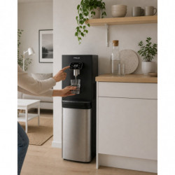Finlux FWD-2611TS Water Dispenser, 520W, 12–95°C, Cooling 3 L/h, Heating 5 L/h, Compressor-type, Black/Silver