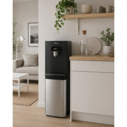 Διανομέας νερού Finlux FWD-2611TS, 520 W, 12-95 °C, Ψύξη 3 λ/ώρα, Θέρμανση 5 λ/ώρα, Με συμπιεστή, Μαύρο/ασημί