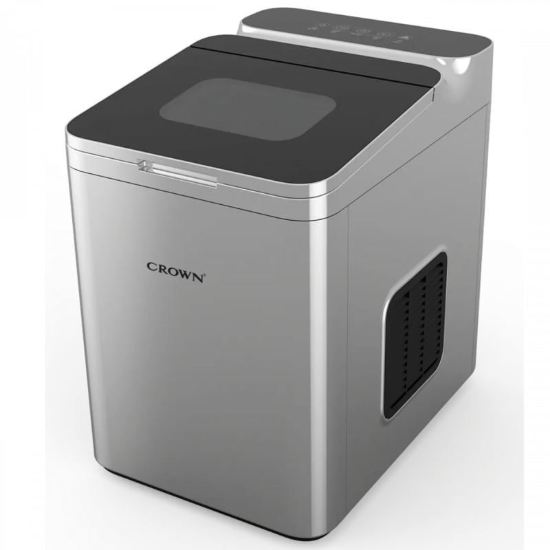 Παγομηχανή Crown ICM-625S, 112 W, 12 kg/24 ώρες, 1,5 λίτρα, 2 μεγέθη, Αυτοκαθαρισμός, R600a, Ενδείξεις, Ανοξείδωτο