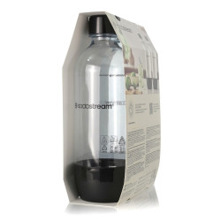 Комплект бутилки за газиране SodaStream Jet, 1 л, 2 бр, Без BPA, Подходящи за съдомиялна машина, Черен