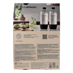 SodaStream Jet szénsavasító palackkészlet, 1 l, 2 db, BPA-mentes, mosogatógépben mosható, fekete