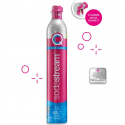 Резервен цилиндър за машина за газиране на вода SodaStream, CO2, Quick Connect, 425 g, 60 л, Инокс/розов