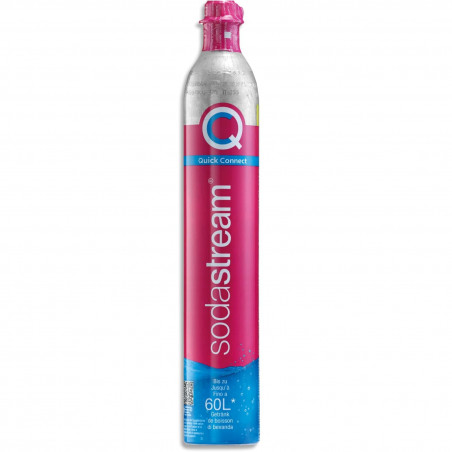 Резервен цилиндър за машина за газиране на вода SodaStream, CO2, Quick Connect, 425 g, 60 л, Инокс/розов