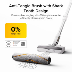Κάθετη ηλεκτρική σκούπα Roborock H60, 350 W, 115 AW, 500 ml, 3 επίπεδα ισχύος, JawScrapers, Αυτονομία έως 60 λεπτά, Λευκό
