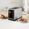 Тостер за хляб Cuisinart SimpliTouch XL RBT2200U, 1000W, 6 степени, 5 програми, Сензорно управление, Автоматично центриране, Инокс/черен
