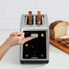 Тостер за хляб Cuisinart SimpliTouch XL RBT2200U, 1000W, 6 степени, 5 програми, Сензорно управление, Автоматично центриране, Инокс/черен