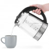 Cana electrica Cuisinart GK19E Double Glass, 3000 W, 1,7 l, 50-100°C, Baza rotativa la 360°, Comenzi tactile, Filtru, Indicator, Inox/Negru