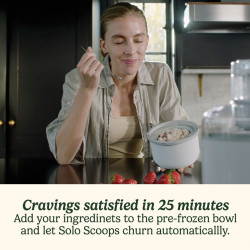 Машина за сладолед Cuisinart Solo Scoops ICEM10E, 25W, 475 мл, До 8 топки сладолед, Бял