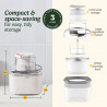 Aparat de facut inghetata Cuisinart Solo Scoops ICEM10E, 25 W, 475 ml, Pana la 8 bile de inghetata, Alb
