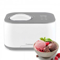 Машина за сладолед Cuisinart Freeze Ease ICE90E, 100W, 0.95 л, 3 програми, Компресор, Бял/сив
