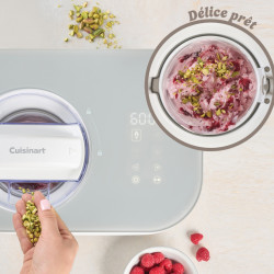 Cuisinart Freeze Ease ICE90E Ice Cream Maker, 100W, 0.95 L, 3 Programs, Compressor, White/Gray