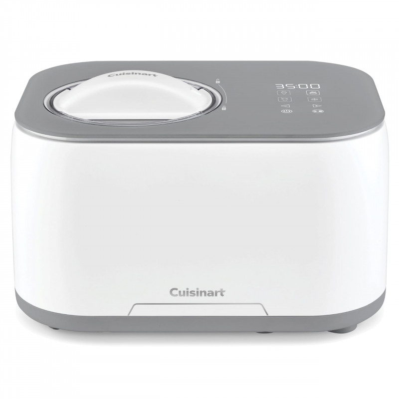 Masina de facut inghetata Cuisinart Freeze Ease ICE90E, 100 W, 0,95 l, 3 programe, Compresor, Alb/Gri