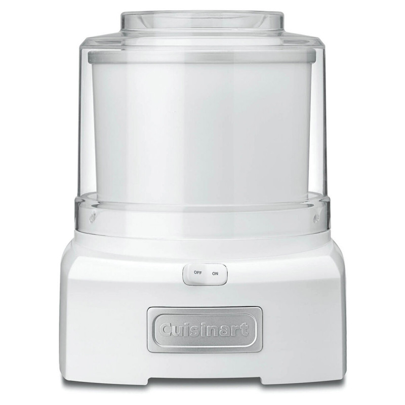 Cuisinart Cool Scoops ICE21E Ice Cream Maker, 35W, 1.4 L, Makes up to 20 scoops of ice cream, Transparent lid with easy-lock mechanism, White