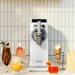 Masina de facut inghetata Cuisinart Frost Fusion Ice Cream & Slushie ICE201E, 170 W, 1,6 l, Dozare inteligenta, Mentinere a temperaturii, Compresor, Alb
