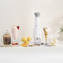 Aparat de facut inghetata Cuisinart Freeze Wand ICEFD10E, 250 W, 240 ml, 5 programe, Fara BPA, Functionare silentioasa, Alb