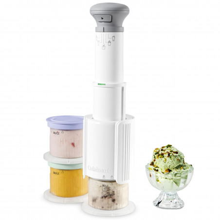 Aparat de facut inghetata Cuisinart Freeze Wand ICEFD10E, 250 W, 240 ml, 5 programe, Fara BPA, Functionare silentioasa, Alb