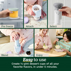 Aparat de facut inghetata Cuisinart Freeze Wand ICEFD10E, 250 W, 240 ml, 5 programe, Fara BPA, Functionare silentioasa, Alb