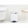 Кош за боклук Brabantia Bo Pedal 1010118, 7 л, Плавно затваряне, Гумирана основа, Бял