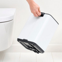 Coș de gunoi Brabantia Bo Pedal 1010118, 7 l, închidere lentă, bază cauciucată, alb