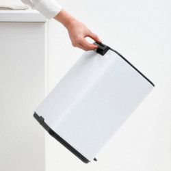 Brabantia Bo Pedal Trash Can 1010119, 12 L, Soft-Close, Non-Slip Base, White