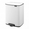 Brabantia Bo Pedal Trash Can 1010119, 12 L, Soft-Close, Non-Slip Base, White