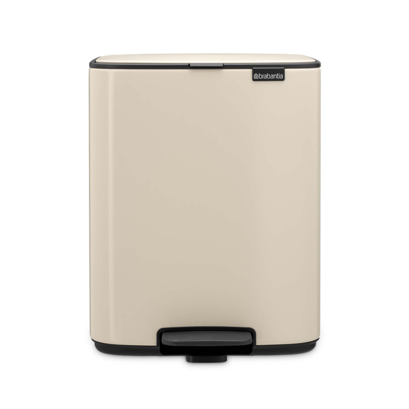 Coș de gunoi Brabantia Bo Pedal 1010123, 12 l, închidere ușoară, bază antiderapantă, bej