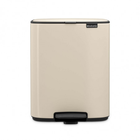 Coș de gunoi Brabantia Bo Pedal 1010123, 12 l, închidere ușoară, bază antiderapantă, bej