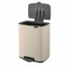 Brabantia Bo Pedal Trash Can 1010123, 12 L, Soft-Close, Non-Slip Base, Beige