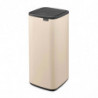 Brabantia Bo Touch 1010125 Trash Can, 30 L, Smooth and Silent Opening, Large Opening, Beige