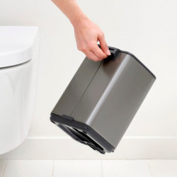 Brabantia Bo Pedal Trash Can 1010126, 4 L, Soft-Close, Non-Slip Base, Gray