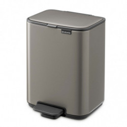 Brabantia Bo Pedal Trash Can 1010126, 4 L, Soft-Close, Non-Slip Base, Gray