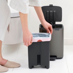 Coș de gunoi Brabantia Bo Pedal 1010127, 7 l, închidere lentă, bază cauciucată, gri închis