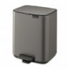 Brabantia Bo Pedal 1010127 szemetes, 7 l, lágy zárás, gumírozott talp, sötét szürke