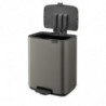 Brabantia Bo Pedal 1010128 szemetes, 12 l, lágy zárás, csúszásgátló talp, szürke