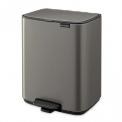 Кош за боклук Brabantia Bo Pedal 1010128, 12 л, Леко затваряне, Противоплъзгаща основа, Платинено сив
