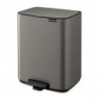 Кош за боклук Brabantia Bo Pedal 1010128, 12 л, Леко затваряне, Противоплъзгаща основа, Платинено сив