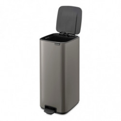 Coș de gunoi Brabantia Bo Pedal 1010129, 30 l, închidere ușoară, bază antiderapantă, gri