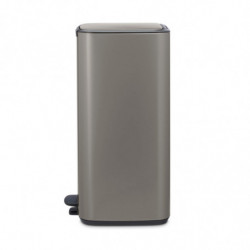 Brabantia Bo Pedal Trash Can 1010129, 30 L, Soft-Close, Non-Slip Base, Gray