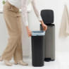 Brabantia Bo Pedal Trash Can 1010129, 30 L, Soft-Close, Non-Slip Base, Gray