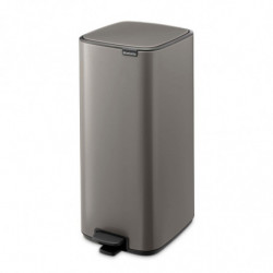 Brabantia Bo Pedal Trash Can 1010129, 30 L, Soft-Close, Non-Slip Base, Gray