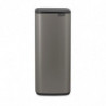 Brabantia Bo Touch 1010130 Trash Can, 30 L, Smooth and Silent Opening, Large Opening, Gray