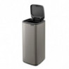 Brabantia Bo Touch 1010130 Trash Can, 30 L, Smooth and Silent Opening, Large Opening, Gray