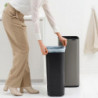 Brabantia Bo Touch 1010130 Trash Can, 30 L, Smooth and Silent Opening, Large Opening, Gray