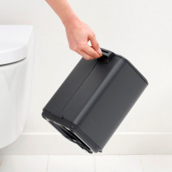Brabantia Bo Pedal Trash Can 1010131, 4 L, Soft-Close, Non-Slip Base, Mineral Finish, Dark Gray